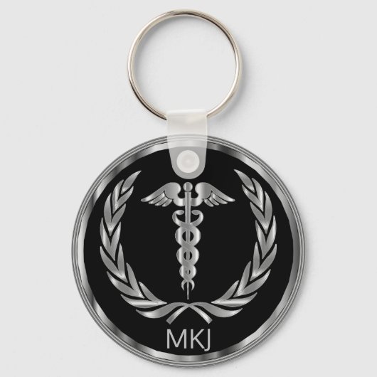 Black and Silver Medical - Monogram Sleutelhanger (Achterkant)