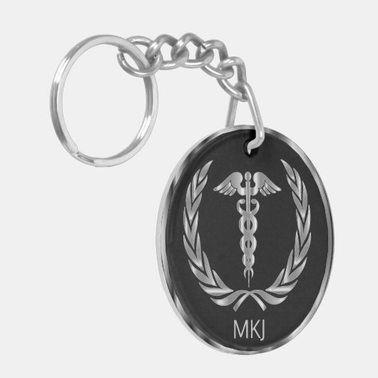 Black and Silver Medical - Monogram Sleutelhanger (Voorkant Links)