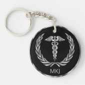 Black and Silver Medical - Monogram Sleutelhanger (Voorkant)