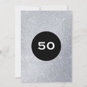 Black and Silver Milestone Verrassingsfeest Verjaa Kaart (Achterkant)