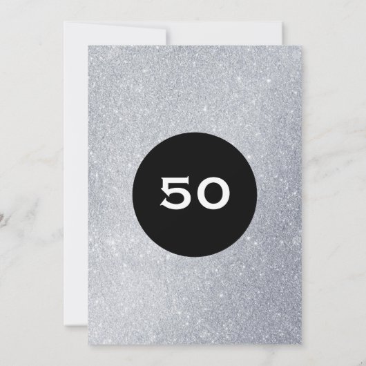 Black and Silver Milestone Verrassingsfeest Verjaa Kaart (Achterkant)