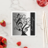 Black and Silver Music Treble Clef Tree Napkins Servetten (Insitu)