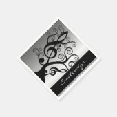 Black and Silver Music Treble Clef Tree Napkins Servetten (Hoek)