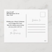 Black and Silver Ornaments Merry Christmas Feestdagenkaart (Achterkant)