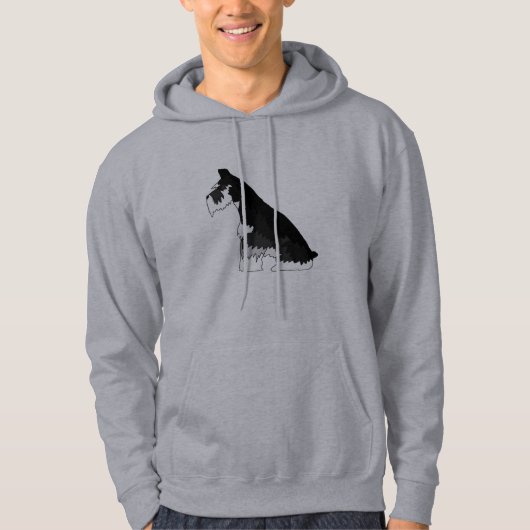 Black and Silver Schnauzer Hoodie (Voorkant)