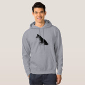 Black and Silver Schnauzer Hoodie (Voorkant volledig)