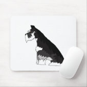 Black and Silver Schnauzer Muismat (Met muis)