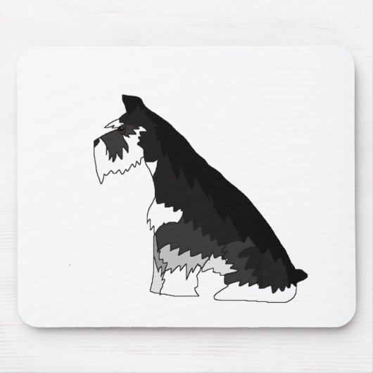 Black and Silver Schnauzer Muismat (Voorkant)