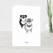 Black and Silver Schnauzers Hartelijk dank Folie Feestdagenkaart (Achterkant)