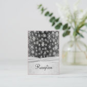 Black and Silver Snowflakes Enclosure Card Informatiekaartje (Staand voorkant)