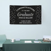 Black and Silver Stars Congrats Afstuderen 2023 Spandoek (Beurs)