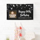 Black and Silver Stars Photo Any Year Birthday Spandoek (Insitu)