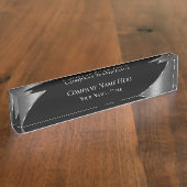 Black and Silver Tone Executive Naambordje (Zijkant)