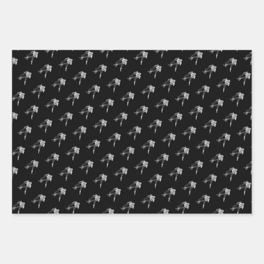 Black and Silver Watch Horoscope Star Sign Aquariu Inpakpapier Vel (Voorkant 2)