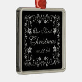 Black and Silver Wedding Keepomwille Ornament (Rechts)