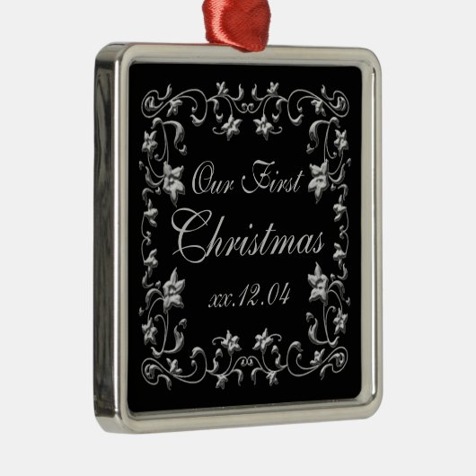 Black and Silver Wedding Keepomwille Ornament (Rechts)