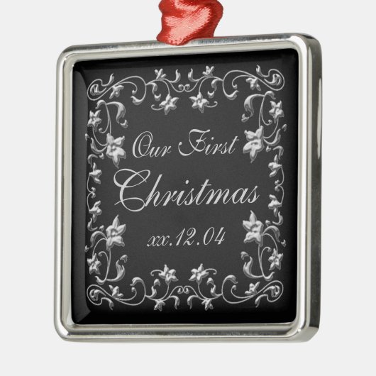 Black and Silver Wedding Keepomwille Ornament (Links)