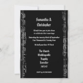 Black and silver wedding photo invitation kaart (Voorkant)