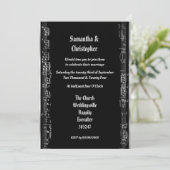 Black and silver wedding photo invitation kaart (Staand voorkant)