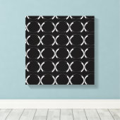 Black and Silver X and O Art Canvas Afdruk (Insitu (Houten vloer))