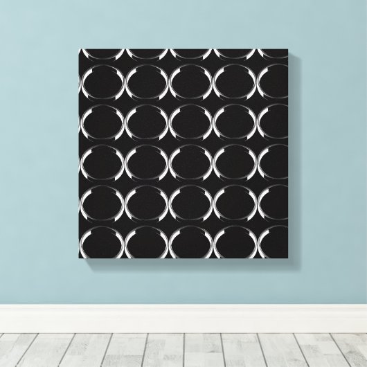 Black and Silver X and O Art Canvas Afdruk (Insitu (Houten vloer))