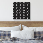 Black and Silver X and O Art Canvas Afdruk (Insitu (Slaapkamer))