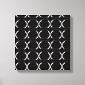 Black and Silver X and O Art Canvas Afdruk (Voorkant)