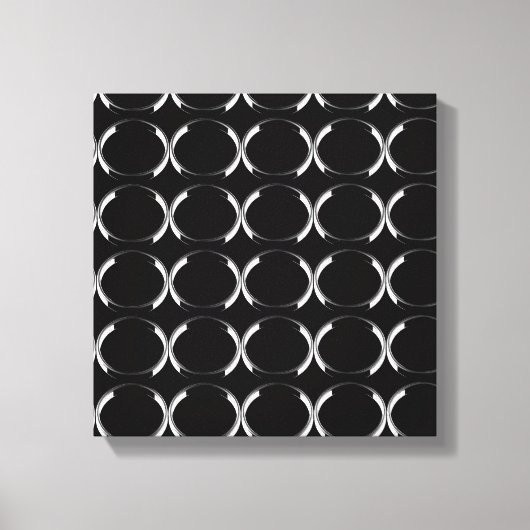 Black and Silver X and O Art Canvas Afdruk (Voorkant)