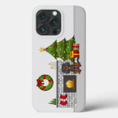 Black and Tan Cavalier Dog in een kerstzaal Case-Mate iPhone Case (Achterkant)