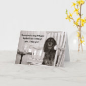 Black and Tan Cavalier King Charles Miss You Kaart (Gele Bloem)