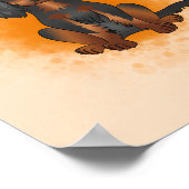 Black and Tan Cavalier King Charles op Sinaasappel Poster (Hoek)