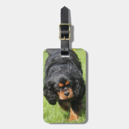 Black and Tan Cavalier King Charles Spaniel Dog Bagagelabel