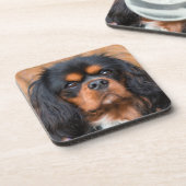 Black and Tan Cavalier King Charles Spaniel Dog Bier Onderzetter (Linkerzijde)