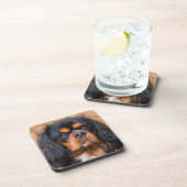 Black and Tan Cavalier King Charles Spaniel Dog Bier Onderzetter (Rechterzijde)