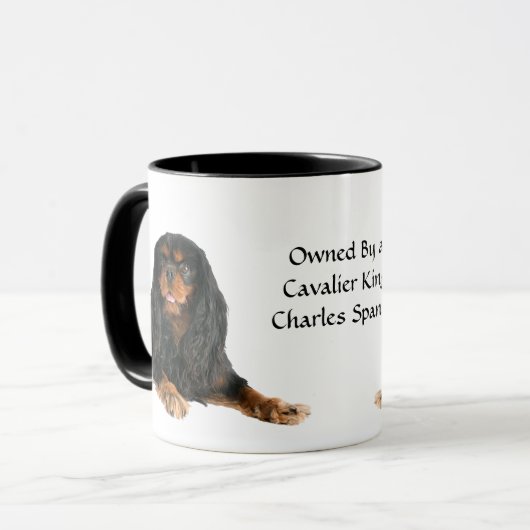 Black and Tan Cavalier King Charles Spaniel Dog Mok (Voorkant links)