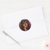 Black and Tan Cavalier King Charles Spaniel Dog Ronde Sticker (Envelop)