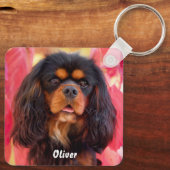 Black and Tan Cavalier King Charles Spaniel Dog Sleutelhanger (Achterkant)