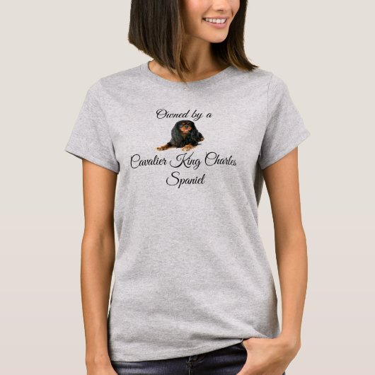 Black and Tan Cavalier King Charles Spaniel Dog T-shirt (Voorkant)