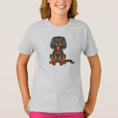 Black and Tan Cavalier King Charles Spaniel Dog T-shirt (Voorkant)