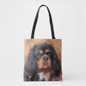 Black and Tan Cavalier King Charles Spaniel Dog Tote Bag (Voorkant)