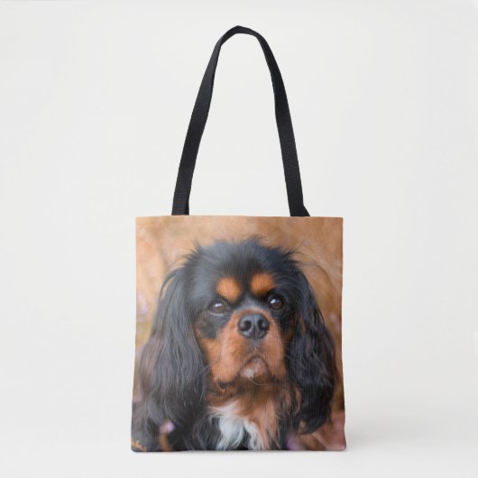 Black and Tan Cavalier King Charles Spaniel Dog Tote Bag (Voorkant)
