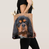 Black and Tan Cavalier King Charles Spaniel Dog Tote Bag (Dichtbij)
