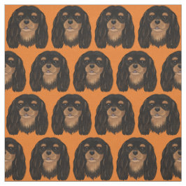 Black and Tan Cavalier King Charles Spaniel Fabric Stof