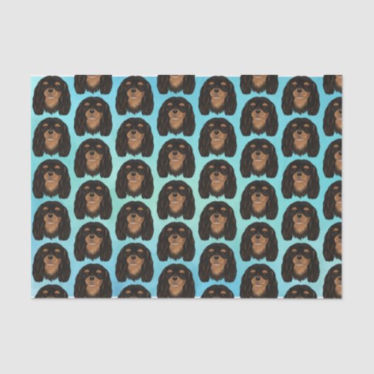 Black and Tan Cavalier King Charles Spaniel Gift Tissuepapier (Voorkant)