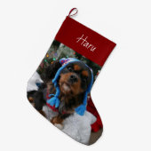 Black and Tan Cavalier King Charles Spaniel Grote Kerstsok (Voorkant (Hangend))