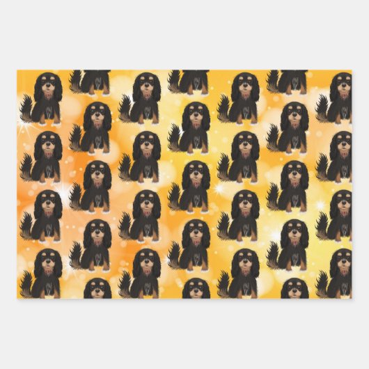 Black and Tan Cavalier King Charles Spaniel Inpakpapier Vel (Voorkant 3)