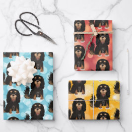 Black and Tan Cavalier King Charles Spaniel   Inpakpapier Vel