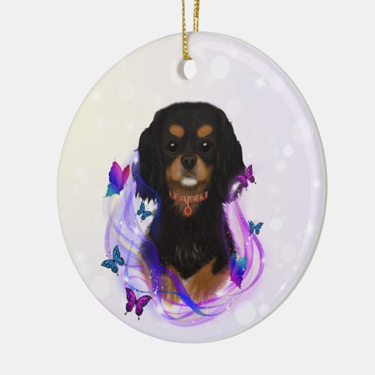 Black and Tan Cavalier King Charles Spaniel  Keramisch Ornament (Links)