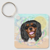 Black and Tan Cavalier King Charles Spaniel Sleutelhanger (Voorkant)