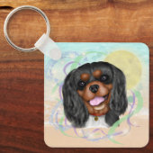 Black and Tan Cavalier King Charles Spaniel Sleutelhanger (Voorkant)